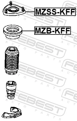 FEBEST MZB-KFF Rolling Bearing, suspension strut support mount