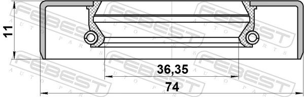 FEBEST 95GDS-39741111R Shaft Seal, drive shaft