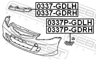 FEBEST 0337-GDLH Mounting Bracket, bumper