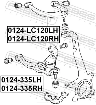 Control/Trailing Arm, wheel suspension 0124-335RH