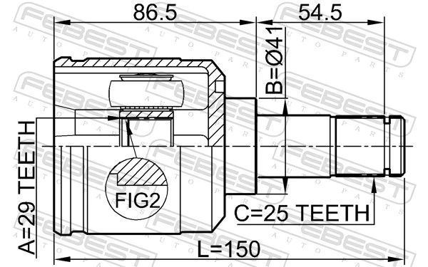 FEBEST 0411-CS13RH Joint Kit, drive shaft