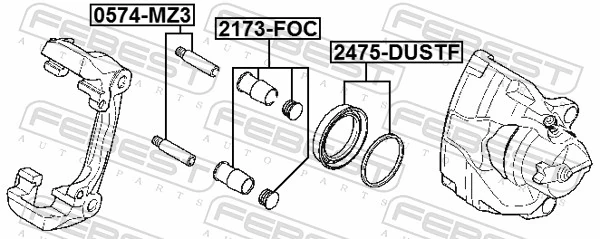 Repair Kit, brake caliper 2475-DUSTF