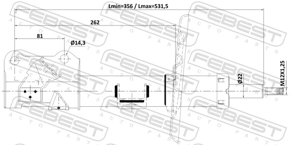 FEBEST 02110-012FR Shock Absorber