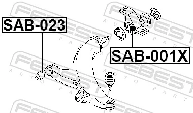 Mounting, control/trailing arm SAB-023