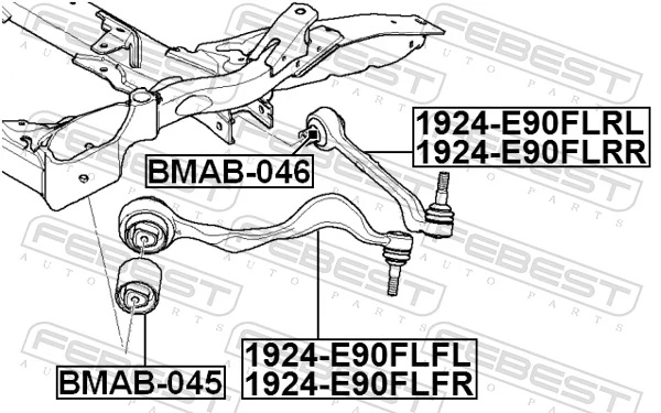Mounting, control/trailing arm BMAB-045