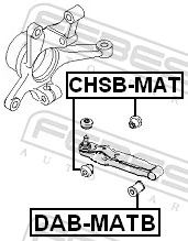 Mounting, control/trailing arm CHSB-MAT