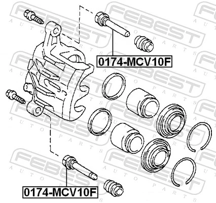 Guide Bolt, brake caliper 0174-MCV10F
