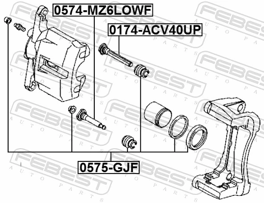 FEBEST 0575-GJF Repair Kit, brake caliper