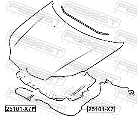FEBEST 25101-X7 Bonnet Cable