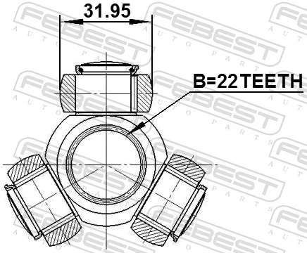FEBEST 0716-GVJBRH Spider Assembly, drive shaft