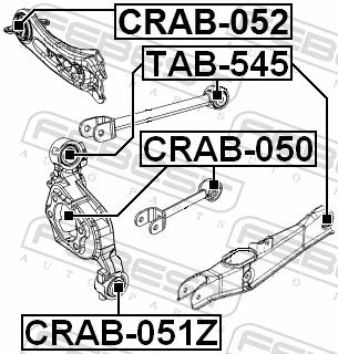 FEBEST CRAB-051Z Mounting, control/trailing arm
