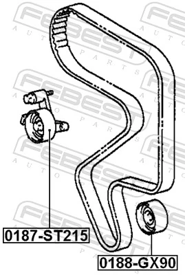Tensioner Pulley, timing belt 0187-ST215