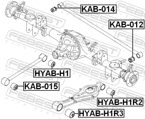 Mounting, control/trailing arm HYAB-H1