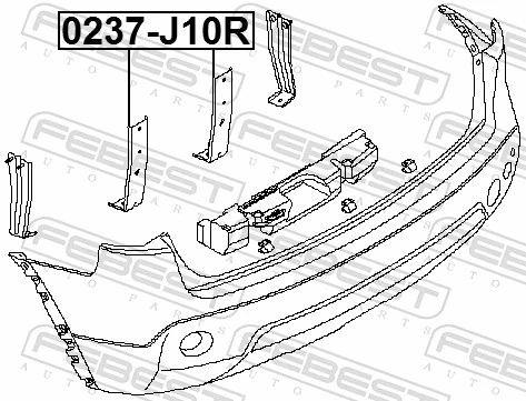 FEBEST 0237-J10R Mounting Bracket, bumper