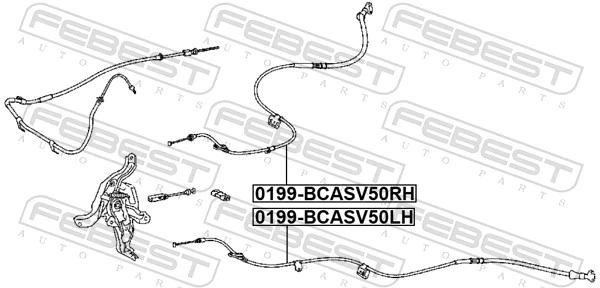 FEBEST 0199-BCASV50RH Cable Pull, parking brake