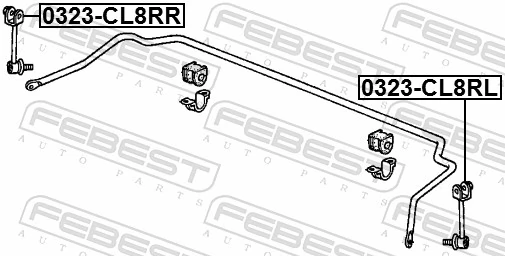 Link/Coupling Rod, stabiliser bar 0323-CL8RL