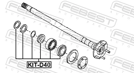 FEBEST KIT-D40 Bearing, drive shaft