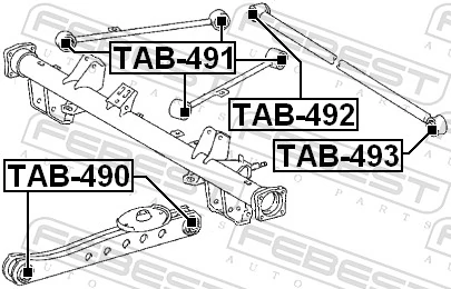 FEBEST TAB-491 Mounting, control/trailing arm
