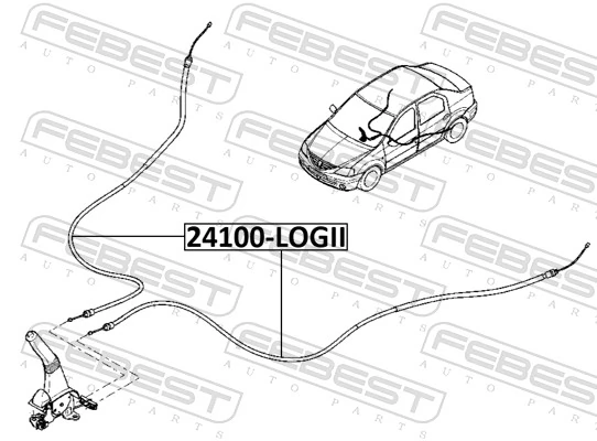 Cable Pull, parking brake 24100-LOGII