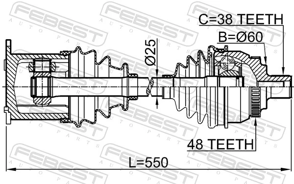 FEBEST 2114-GAL Drive Shaft