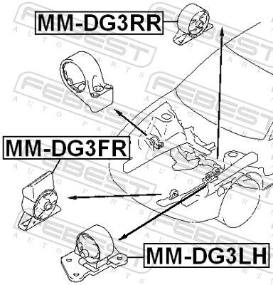 Mounting, engine MM-DG3RR