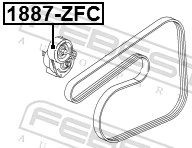 Tensioner Pulley, V-ribbed belt 1887-ZFC