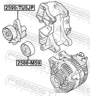 Belt Tensioner, V-ribbed belt 2590-TU5JP