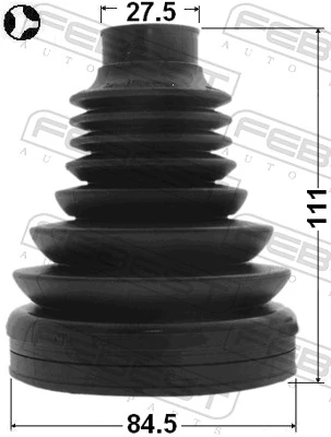 Bellow, drive shaft 1715P-Q5T