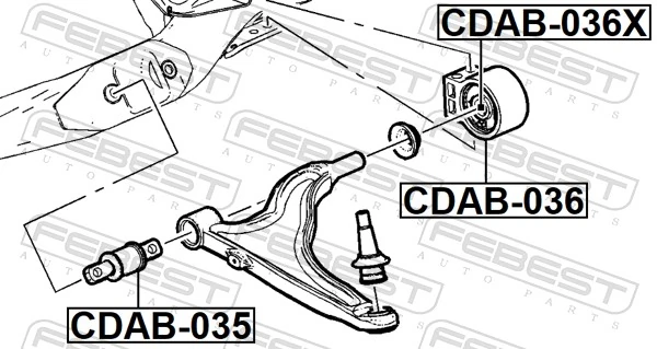 Mounting, control/trailing arm CDAB-036