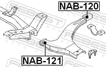 Mounting, control/trailing arm NAB-121