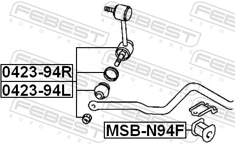 FEBEST 0423-94L Link/Coupling Rod, stabiliser bar