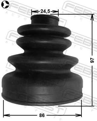 Bellow, drive shaft 0215-S14T