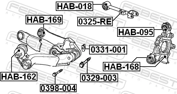 FEBEST 0329-003 Camber Correction Screw