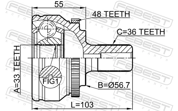 Joint Kit, drive shaft 2710-S60A48