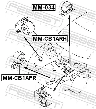 Mounting, engine MM-034