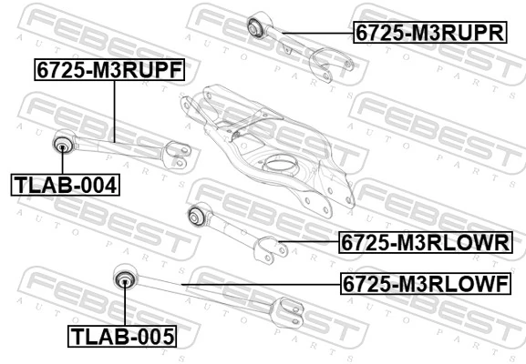 Control/Trailing Arm, wheel suspension 6725-M3RLOWR