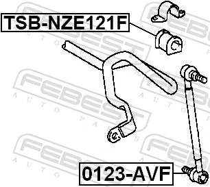 FEBEST TSB-NZE121F Mounting, stabiliser bar
