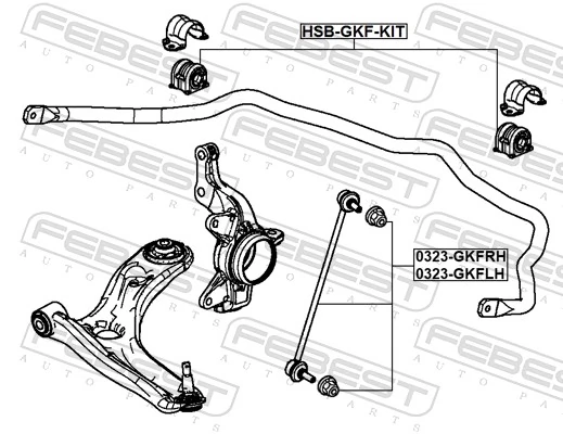 FEBEST HSB-GKF-KIT Mounting, stabiliser bar