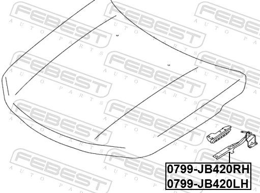 FEBEST 0799-JB420LH Hinge, bonnet