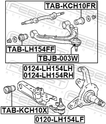 Mounting, control/trailing arm TAB-KCH10X