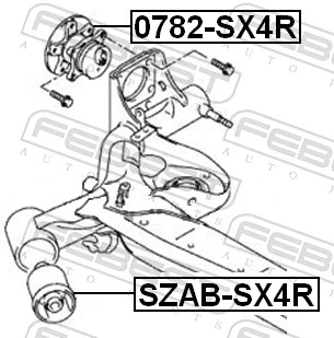 FEBEST SZAB-SX4R Bushing, axle beam