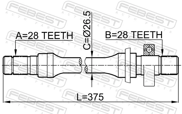 FEBEST 0512-626GE Drive Shaft