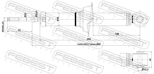 FEBEST 04110-009R Shock Absorber