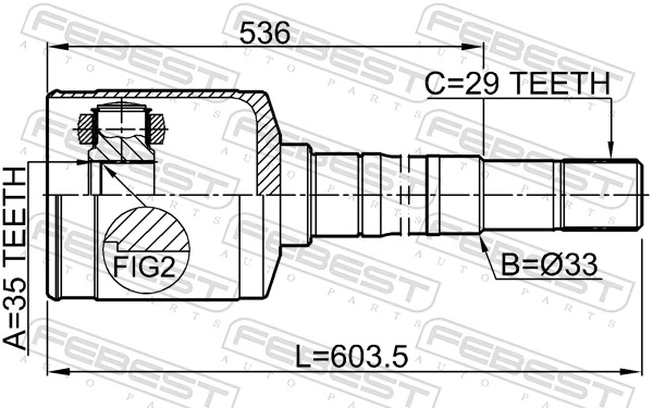 Joint Kit, drive shaft 0211-QR25MTRH