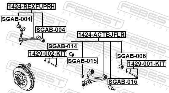 Control/Trailing Arm, wheel suspension 1424-ACTBJFLR