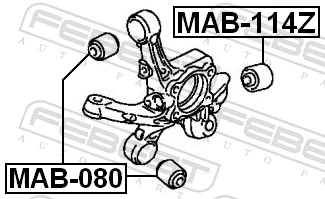 Mounting, control/trailing arm MAB-114Z