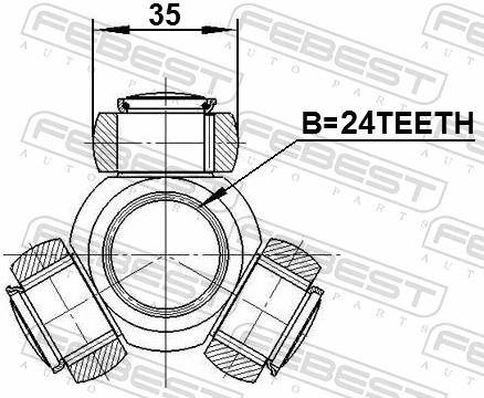 FEBEST 2216-CARN Spider Assembly, drive shaft