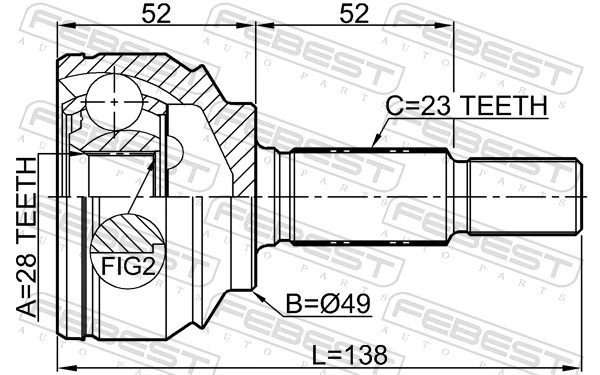 Joint Kit, drive shaft 2410-LOGII