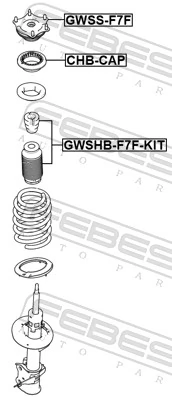 FEBEST GWSS-F7F Suspension Strut Support Mount
