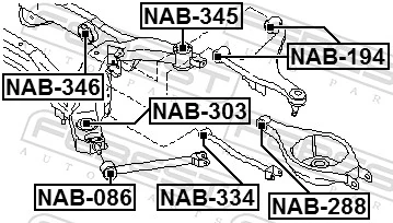 FEBEST NAB-346 Bushing, axle beam